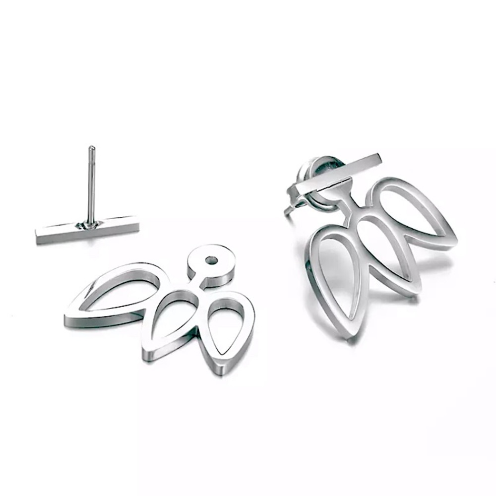 ⚜️[𝟯𝟬%𝗢𝗙𝗙|𝗯𝘂𝗻𝗱𝗹𝗲𝘀 𝟯+]⚜️Silver Lotus Jacket Earrings NEW - Picture 3 of 6